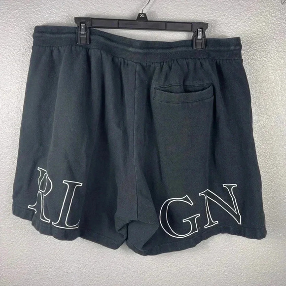 True Religion Men’s Basketball Fleece Shorts Black Y2K 2XL Pull On Drawstring - Picture 7 of 9